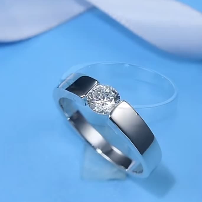 0.5CT Solitaire Stone Ring for Wedding Band Anniversary